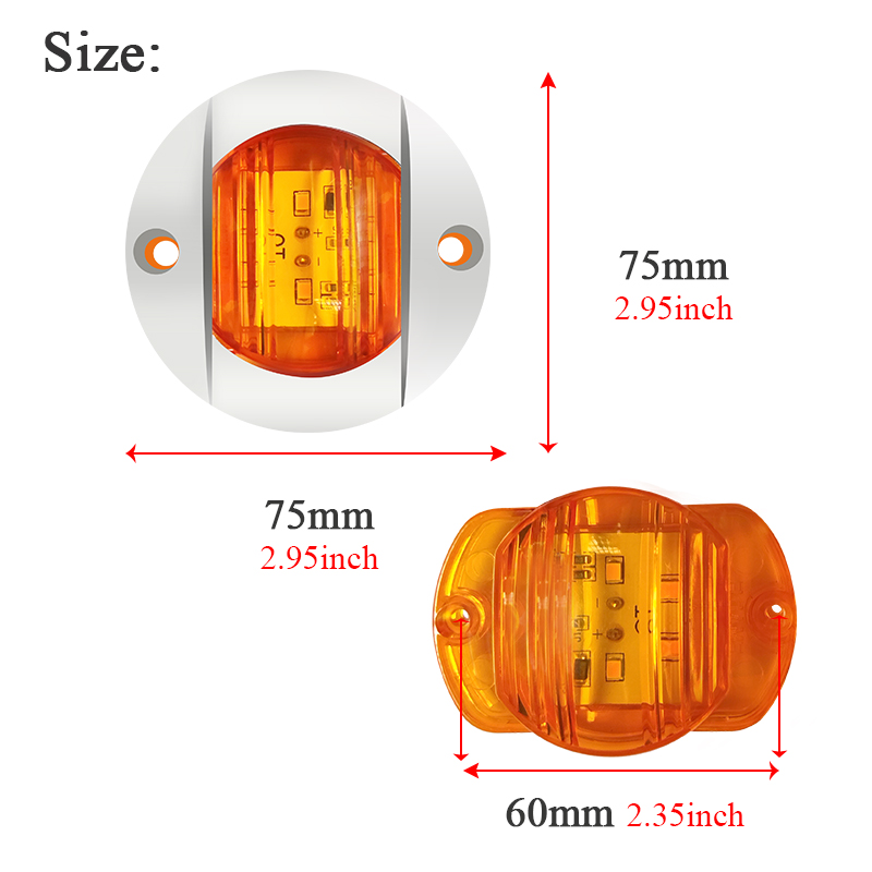 4 pièces 12V Marine bateau arrière LED feu arrière rond blanc froid feu arrière Yacht accessoire bleu jaune vert rouge