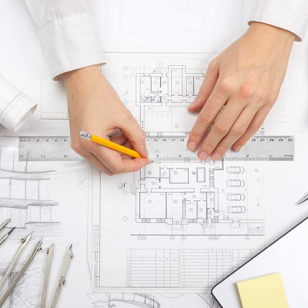 透明プラスチック定規,6/8/12インチ,標準/メートル法の定規,描画用の滑らかな定規,学生,学校,事務用品