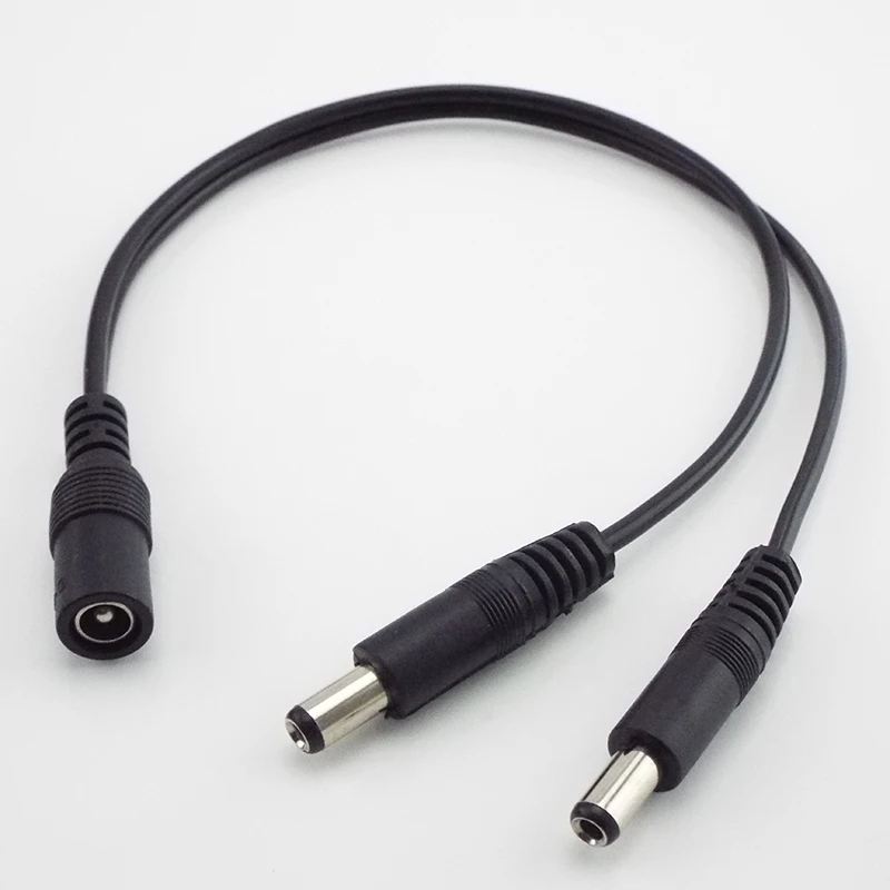 DC 1 หญิง 2 ชาย Power Splitter CABLE 2.1*5.5 มม.สําหรับกล้องวงจรปิดความปลอดภัยกล้อง DVR อุปกรณ์เสริม LED Light Strip E1