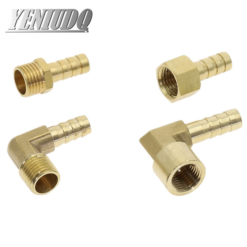 Encaixe de mangueira de latão 4mm-19mm, cauda farpada 1/8 "1/4" 1/2 "3/8 "bsp rosca fêmea conector de cobre adaptador de acoplador de junta
