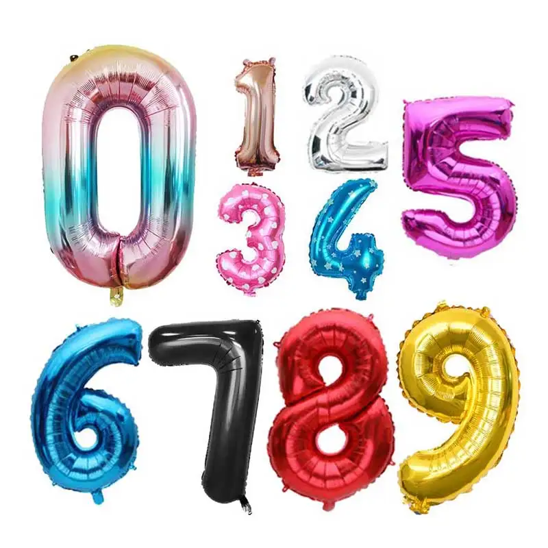 16 32 Inch Lá Số Bóng Cưới Hạnh Phúc Trang Trí Tiệc Sinh Nhật Hoa Hồng Vàng Kỹ Thuật Số Globos Balo Cho Bé Tiếp Liệu