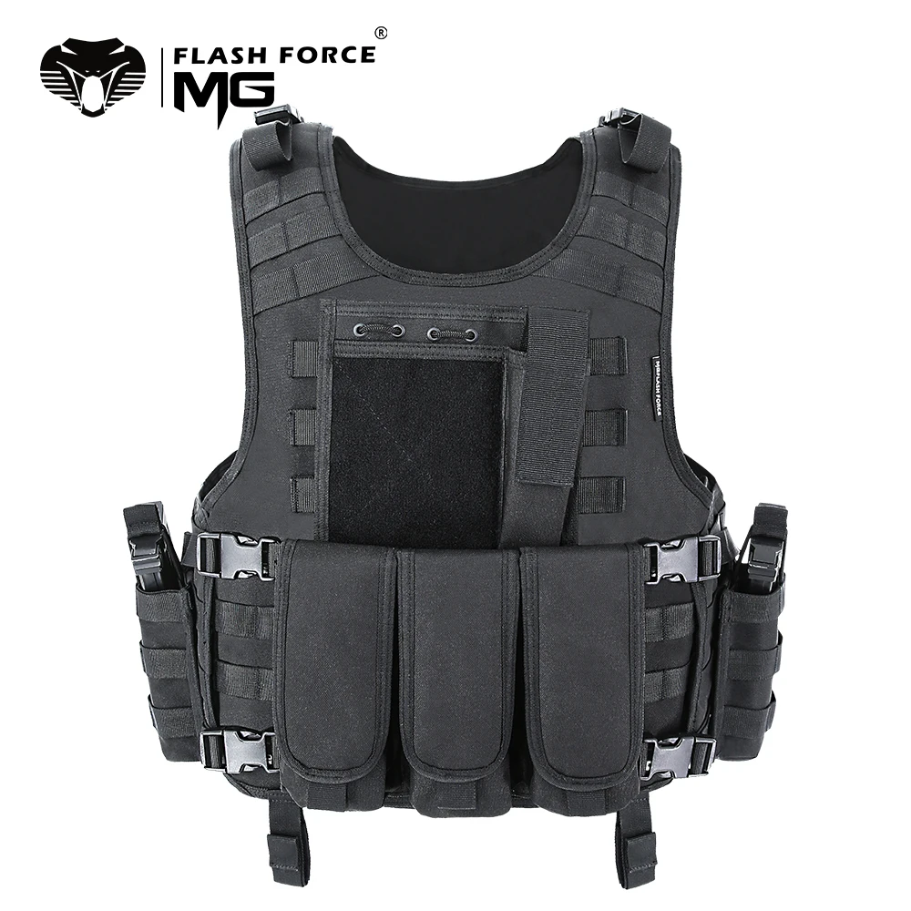 MGFLASHFORCE Molle Airsoft chaleco táctico portador de placa pesca caza Paintball chaleco armadura chaleco