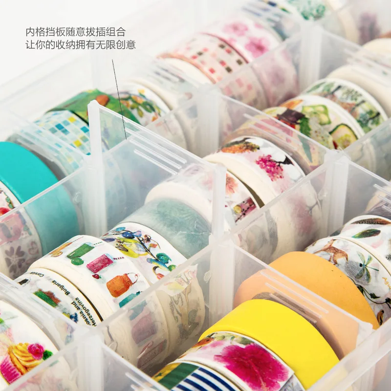 15 Ngăn Trong Suốt Hàng Thủ Công Hộp Lưu Trữ Đồ Cho Washi Băng Nghệ Thuật Tiếp Liệu Và Miếng Dán Văn Phòng Phẩm