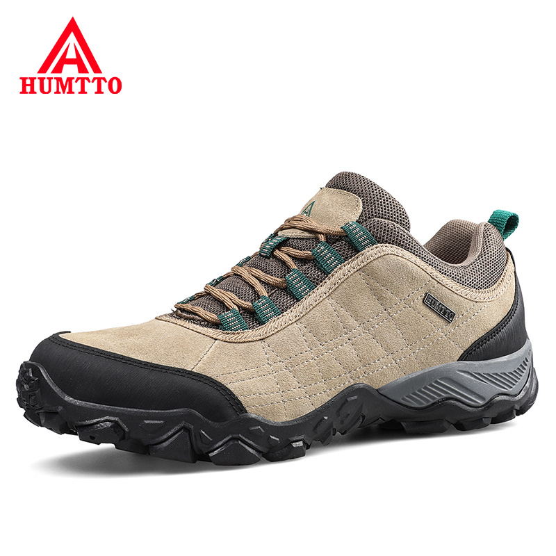 Humtto-zapatos de senderismo de cuero para hombre, calzado deportivo resistente al desgaste, con cordones, para escalada, Trekking y caza, novedad