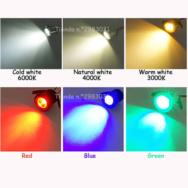 Silbrig/Schwarz/Weiß/Gold Mini LED Downlights 1W 3W 20mm 85V-265V Schmuck Display Decke Einbau Schrank Spot Lampe DC12 24V