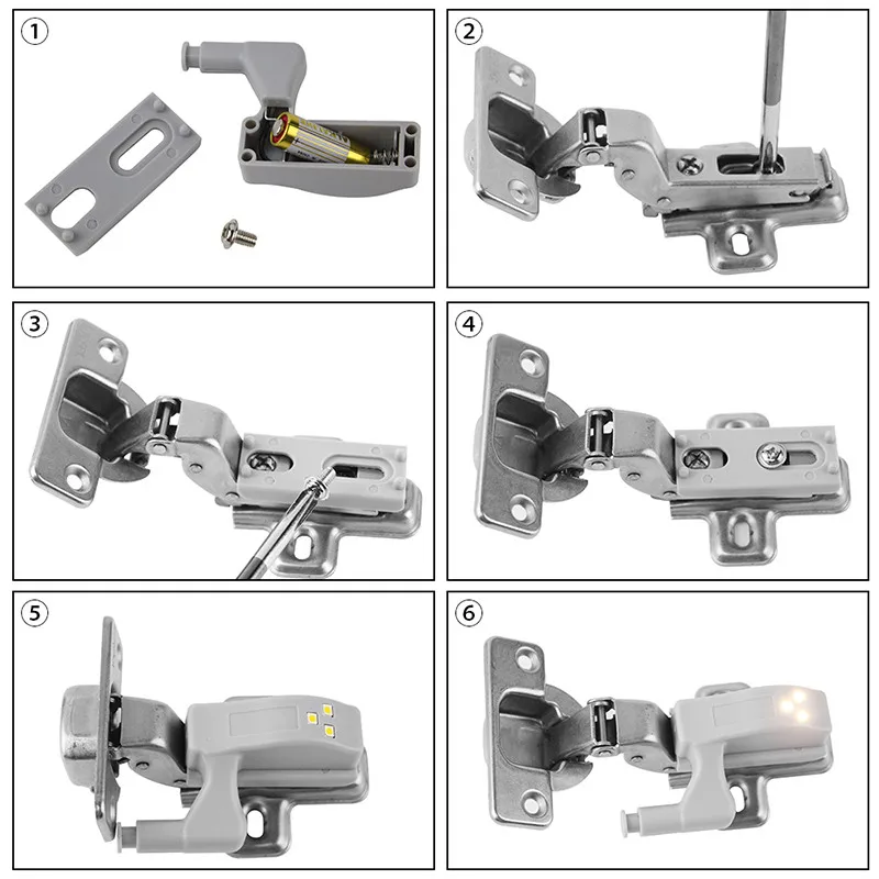 20/10 Cái Đèn LED Dưới Tủ Đèn Pin Thông Minh Cảm Ứng Đa Năng Tủ Bản Lề Đèn Ngủ Cảm Biến Ánh Sáng Cho tủ Quần Áo Tủ Quần Áo