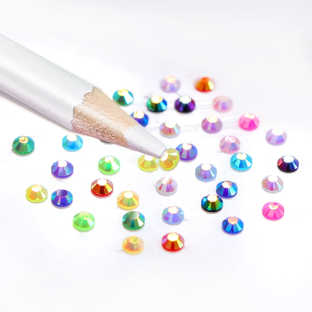 2-4Mm Jelly AB Ren Không Hotfix Sáng Bóng Tròn Flatback Nhựa Ren Cho May Đồ Trang Trí Thủ Công DIY Tiếp Liệu dán Lên