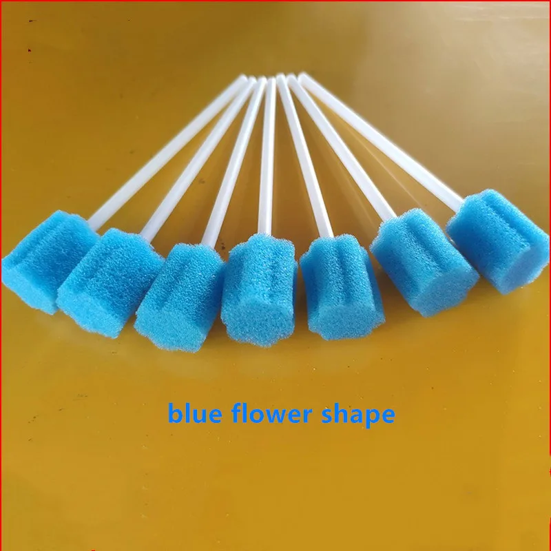 100 Chiếc Dùng Một Lần Chăm Sóc Răng Miệng Bọt Biển Đầm Làm Sạch Răng Miệng Tăm Bông Đầu Với Dính Xốp Đầu Vệ Sinh Microbrush Đầm Bông