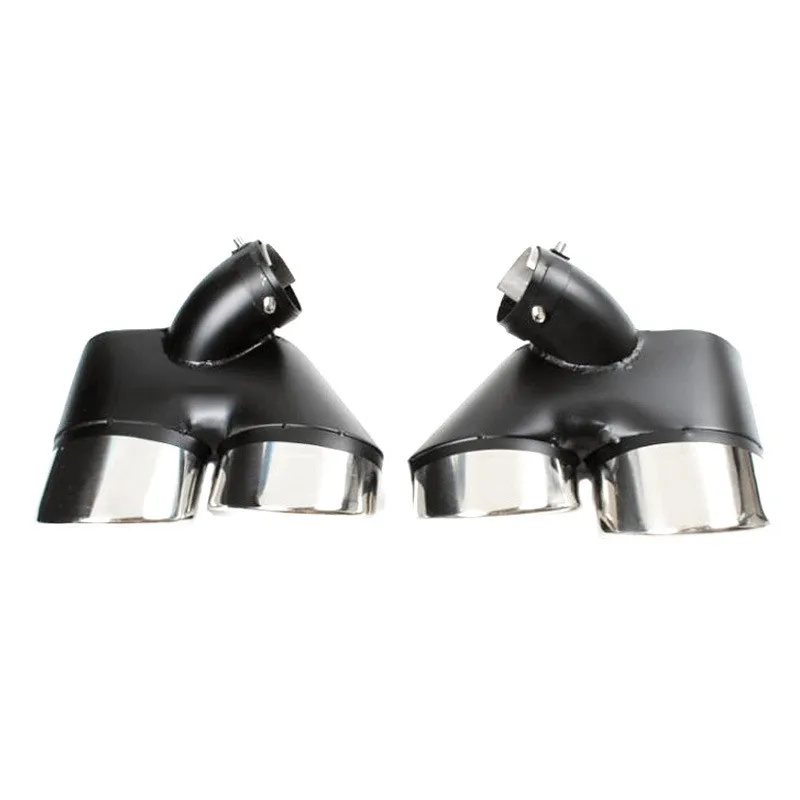 1 Pasang Ujung Knalpot Hitam Suku Cadang Aksesori Mobil untuk Me-RSV B-Enz W211 E240 E260 E280 Sistem Knalpot Ujung Belakang Diffuser Mobil