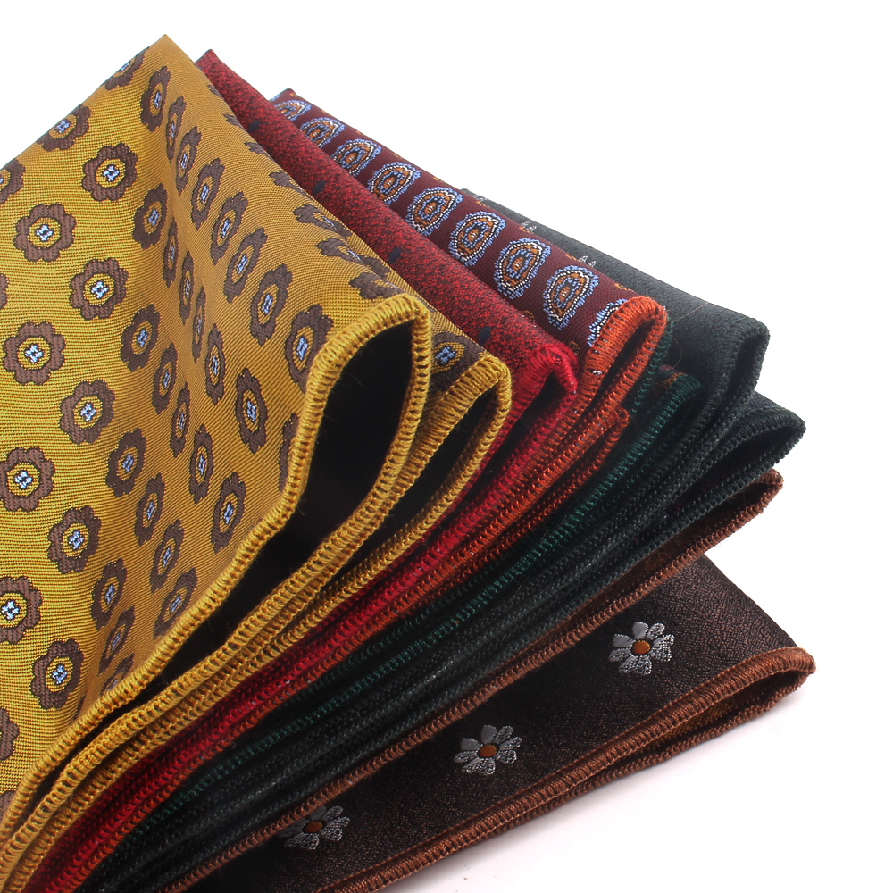 แฟชั่นลายพ็อกเก็ตสแควร์สำหรับผู้ชายผู้หญิงหน้าอกผ้าเช็ดตัว Hanky โพลีเอสเตอร์ Hankies ผู้ชายชุดผ้าเช็ดหน้าดอกไม้กระเป๋าผ้าเช็ดตัว