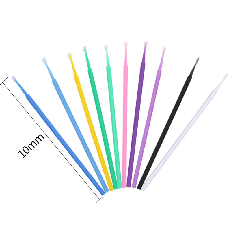 100pcs Disposable MicroBrush Cotton Swabs For Individual Eyelashes Removing Mascara Applicators Eye Lash Extension Tools
