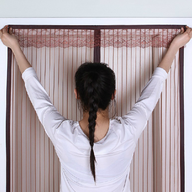 Cortina de puerta con pantalla magnética, mosquitera antimosquitos, red de protección contra mosquitos, resorte magnético para puertas y ventanas, 2021
