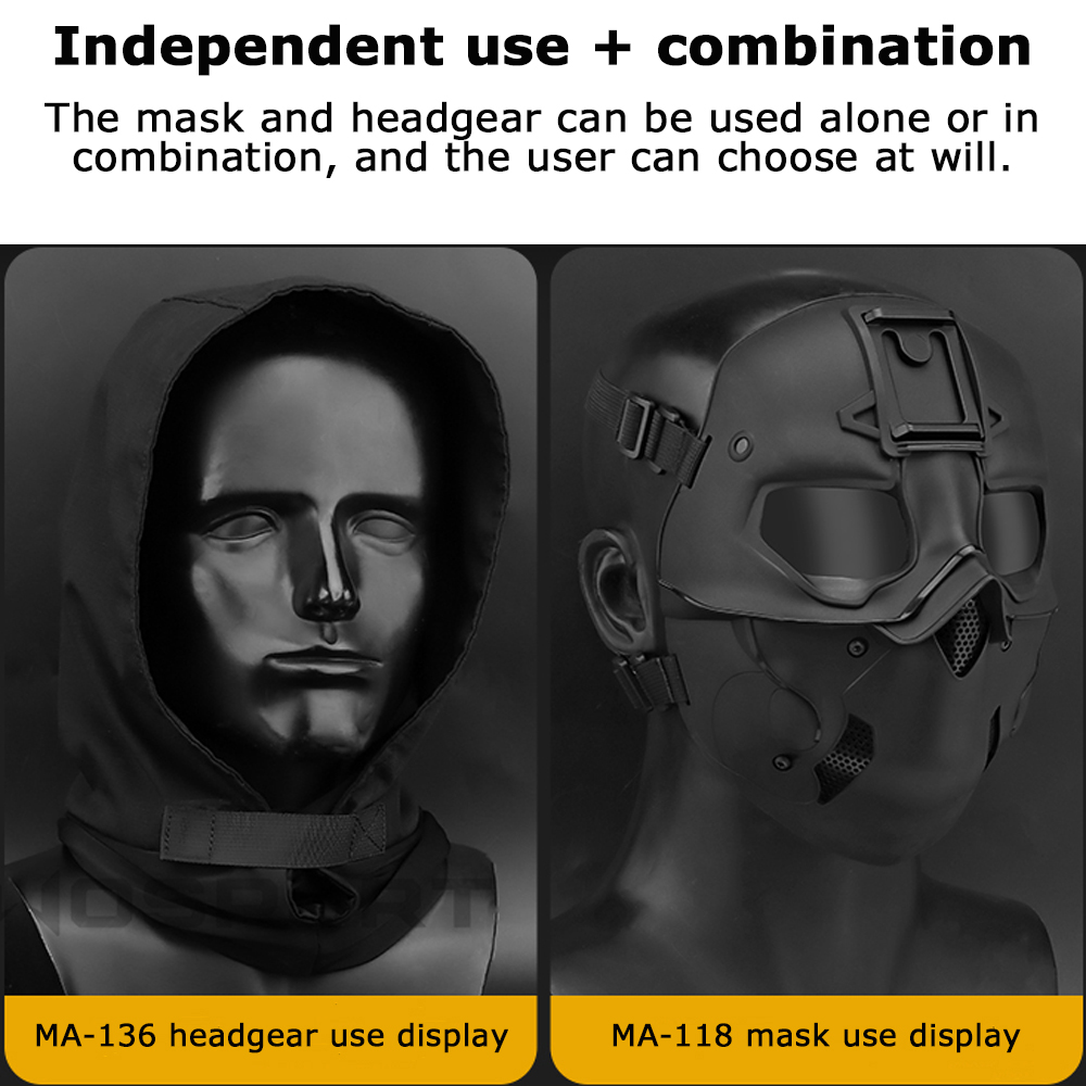 Máscara táctica salvaje, máscara combinada, máscara protectora de cara completa, transpirable para Airsoft, Paintball, accesorios de película de Halloween