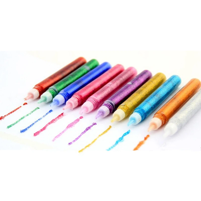 10 Chiếc Màu Lấp Lánh Bột Keo Con Tranh Nghệ Thuật Giấy Thủ Công Vẽ Ốp Lưng Điện Thoại Tự Làm Kem Siêu Gel Móng Tay Keo bút