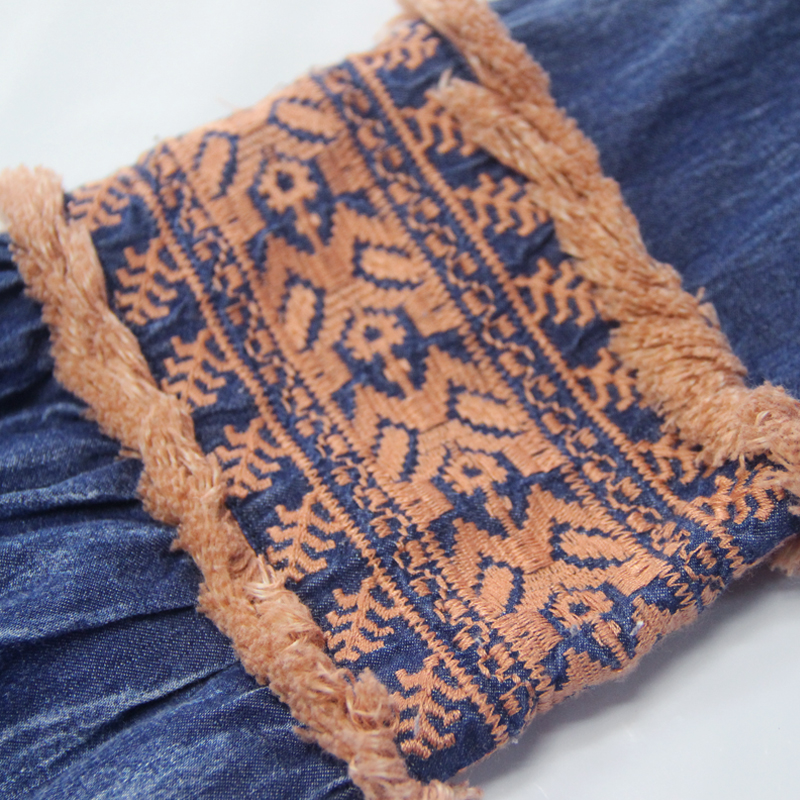 เสื้อผู้หญิง 2019 ฤดูใบไม้ร่วงใหม่ผ้าฝ้ายผู้หญิงเสื้อและเสื้อคอยาวโคมไฟแขนเสื้อเย็บปักถักร้อย Vintage เสื้อ B9283 Blusas