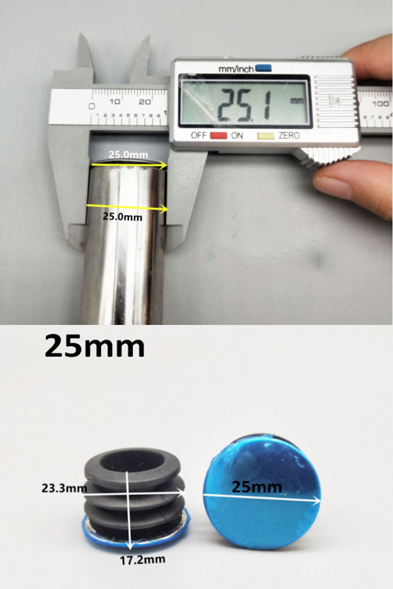 ステンレス鋼丸パイプキャッププラグ家具脚穴カバー 16/20/22/25/40/50 ミリメートル