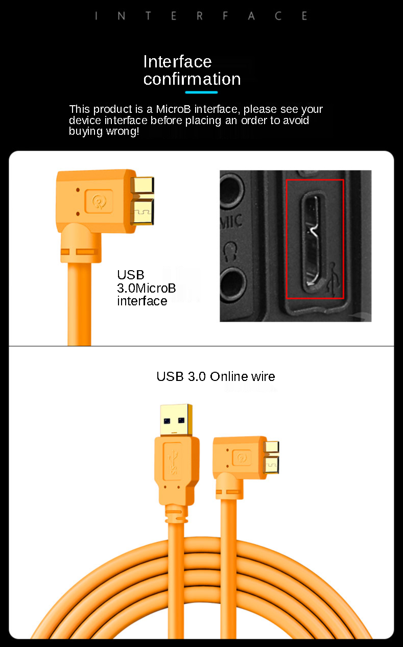 Micro-b USB 3.0 Kabel Kamera Micro-b Kabel Bersudut 3M/5M/8M/9M untuk Canon 5d4 1DX2 5DS 5DSR Nikon D5 D800 D810A/E D850