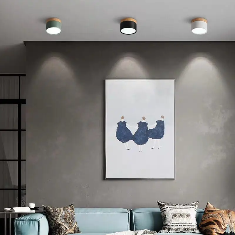 Đèn LED Âm Trần Downlight Âm Trần 5W 7W 9W12W15W Bắc Âu Gỗ Led Hiện Đại Bề Mặt Gắn Âm Trần Chiếu Điểm, trang Trí Nội Thất Ánh Sáng