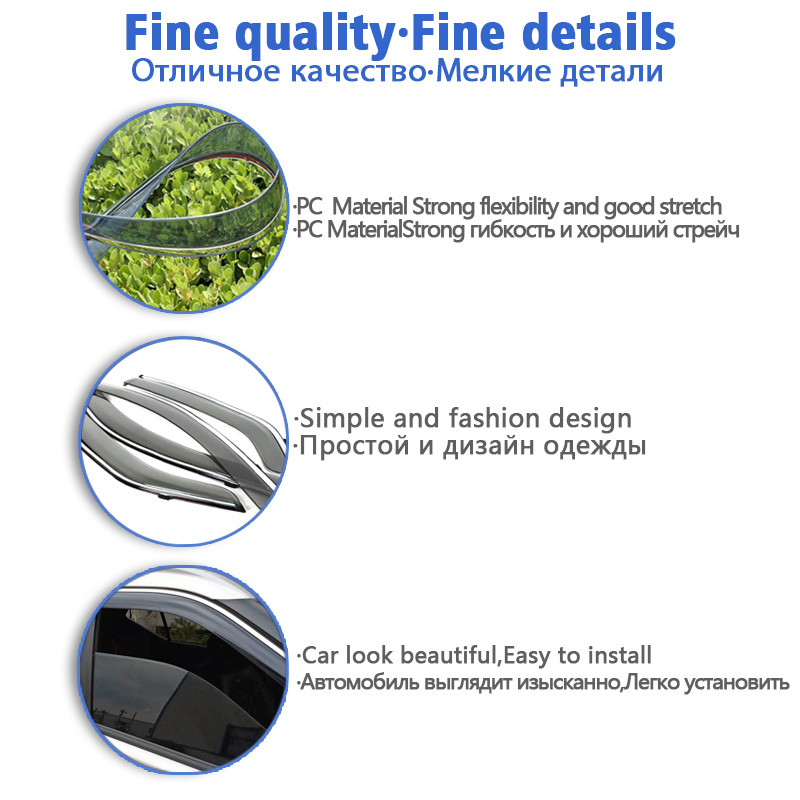 Pelindung Visor Jendela Untuk Benz A-class W177 2018-2022 Penutup Trim Awning Pelindung Pelindung Pelindung Deflektor Hujan 4 Buah