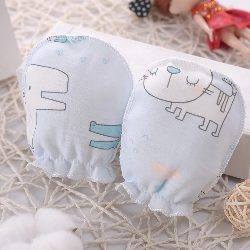 5 pares/lote bebê recém-nascido luvas de algodão dos desenhos animados macio meninos meninas luvas reutilizáveis 0-3m bebê menina menino cabeça luvas