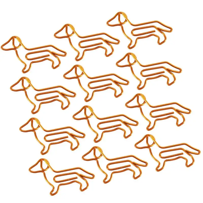 1 opakowanie spinaczy do papieru Golden Dachshund Cartoon Creative Customization Specjalny złoty spinacz do papieru (pomarańczowy)