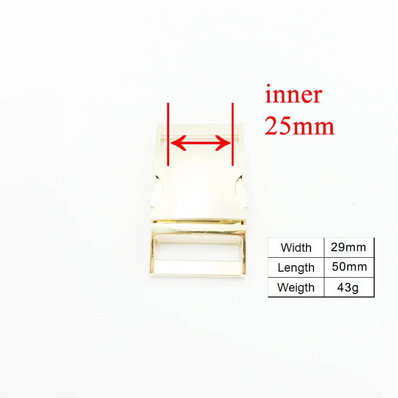 25Mm Emas Muda (Gesper Logam + Gesper Penyesuaian + Cincin D + Gesper Anjing Logam/Set) Perlengkapan Hewan Peliharaan Jahit Anyaman DIY Aksesori Berkualitas Tinggi
