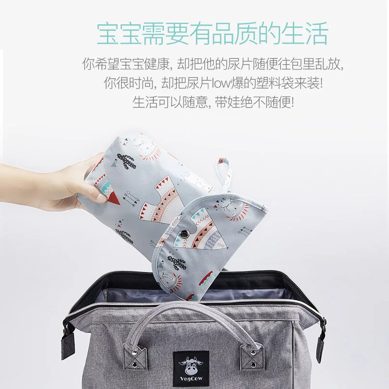 Nueva bolsa de pañales para bebés impermeable y reutilizable, bolso para bebé, bolsa de almacenamiento de pañales para mamá de gran capacidad al por mayor