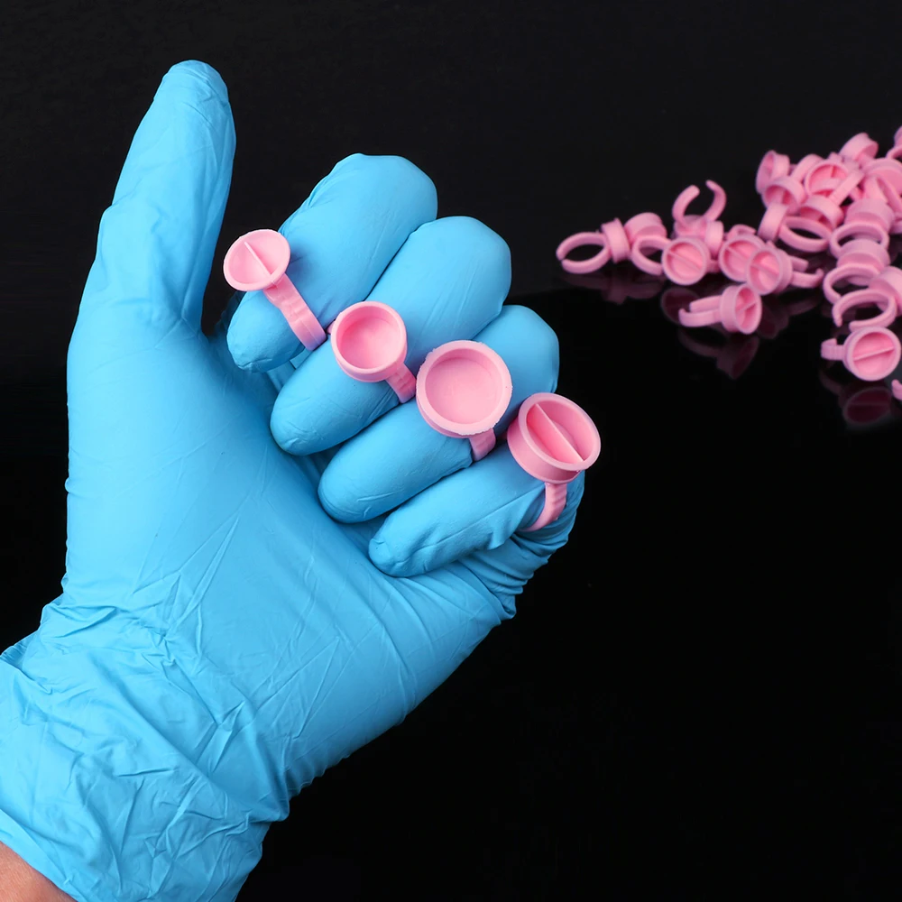 100Pcs Einweg Microblading Tattoo Ink Ring Cup Caps Pigmente L M S Permanent Make-Up Verwenden Nadeln Tattoo Liefert Zubehör