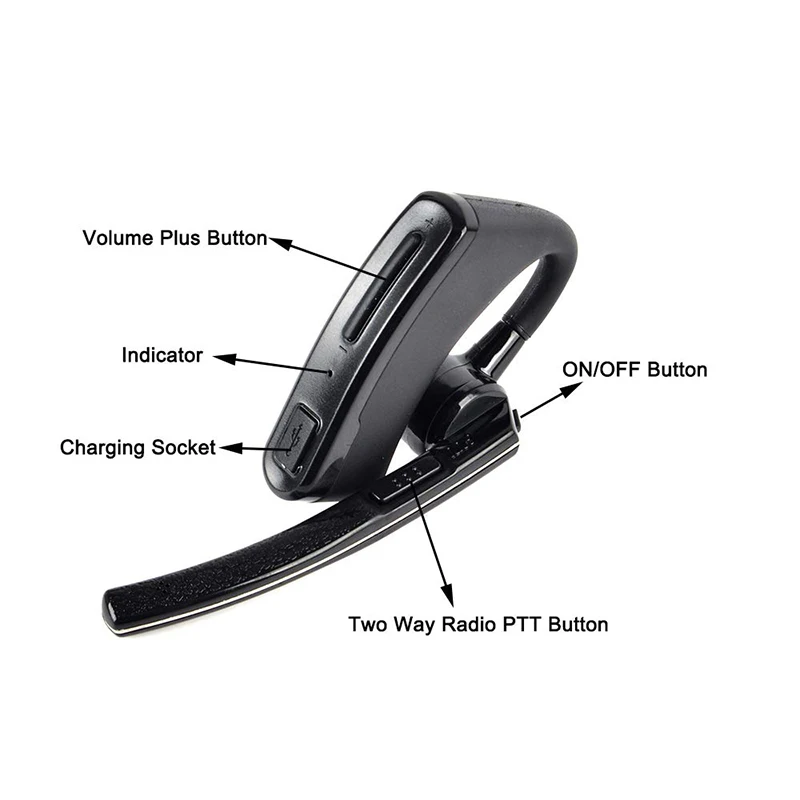 Walkie Talkie Hände-Freies PTT Bluetooth Wireless Headset K Typ Kopfhörer Two Way Radio Kopfhörer Mic Für Baofeng