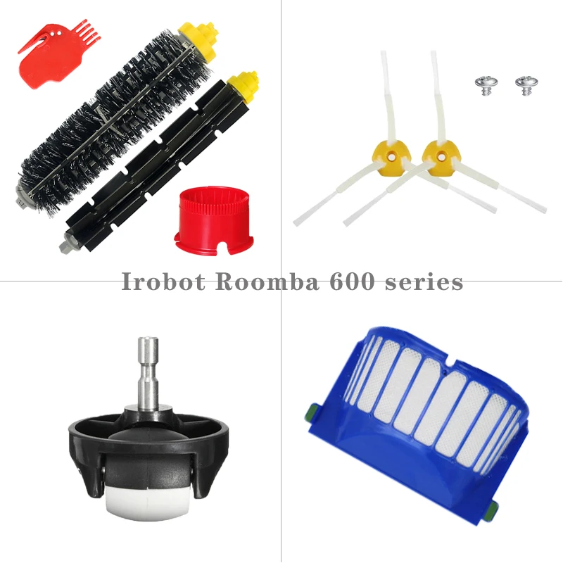iRobot ルンバ 610 620 625 630 650 660 掃除機 Hepa フィルターメインブラシホイールサイドブラシスペアパーツの交換