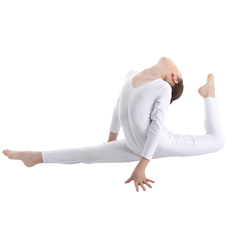 Crianças ballet ginástica collant dança traje meninas elastano mangas compridas macacão bodysuit dancewear crianças corpo inteiro unitard