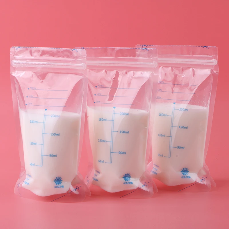 30/60/90 ชิ้น/ถุง 200ml ถุงแช่แข็งนมนมเก็บอาหารเด็กถุงเก็บนมแม่ BPA ฟรีเด็กปลอดภัยถุงให้อาหาร
