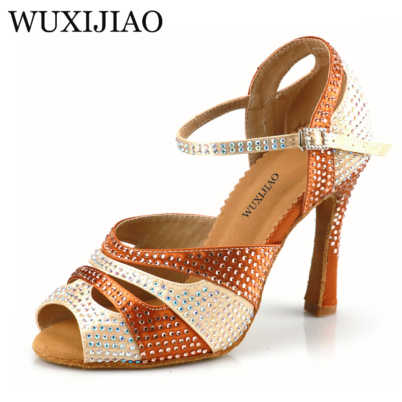 WUXIJIAO Damen-Latin-Tanzschuhe, neue Tanzschuhe, einzigartiges Design, Salsa-Schuhe, Diamant-Sandalen
