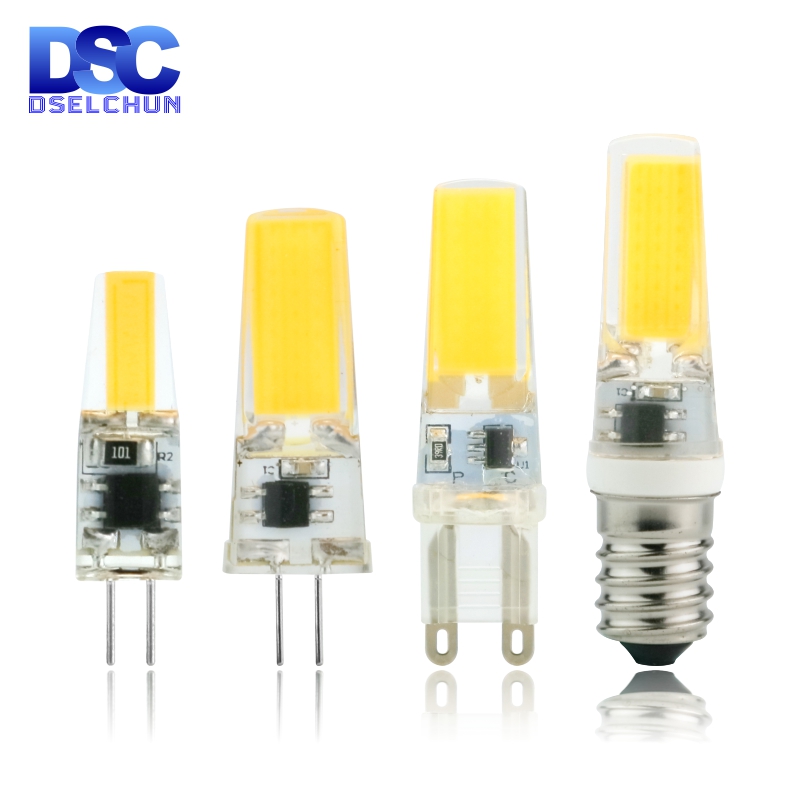 4 teile/los LED G4 G9 E14 3 W 6 W Glühbirne AC/DC 12 V 220 V LED Lampe COB Scheinwerfer Kronleuchter Ersetzen Halogen Lampen Kalt/Warmweiß