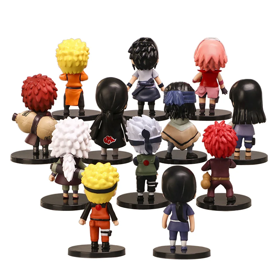 ใหม่ 12 ชิ้น/เซ็ตอะนิเมะรูป Naruto Shippuden Hinata Sasuke Itachi Kakashi Gaara Action Figure รุ่น Q PVC ตัวเลขของเล่นของขวัญ