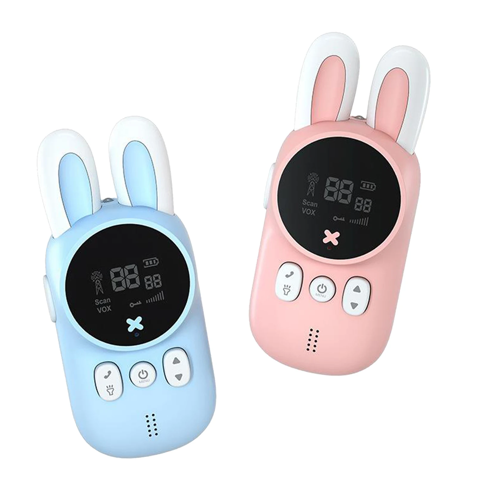 2 แพ็คเด็ก Walkie Talkie 2-Way 3KM ไร้สายชุดมินิของเล่นวิทยุมือถือ Lanyard Interphone Transceiver ของขวัญวันเกิด