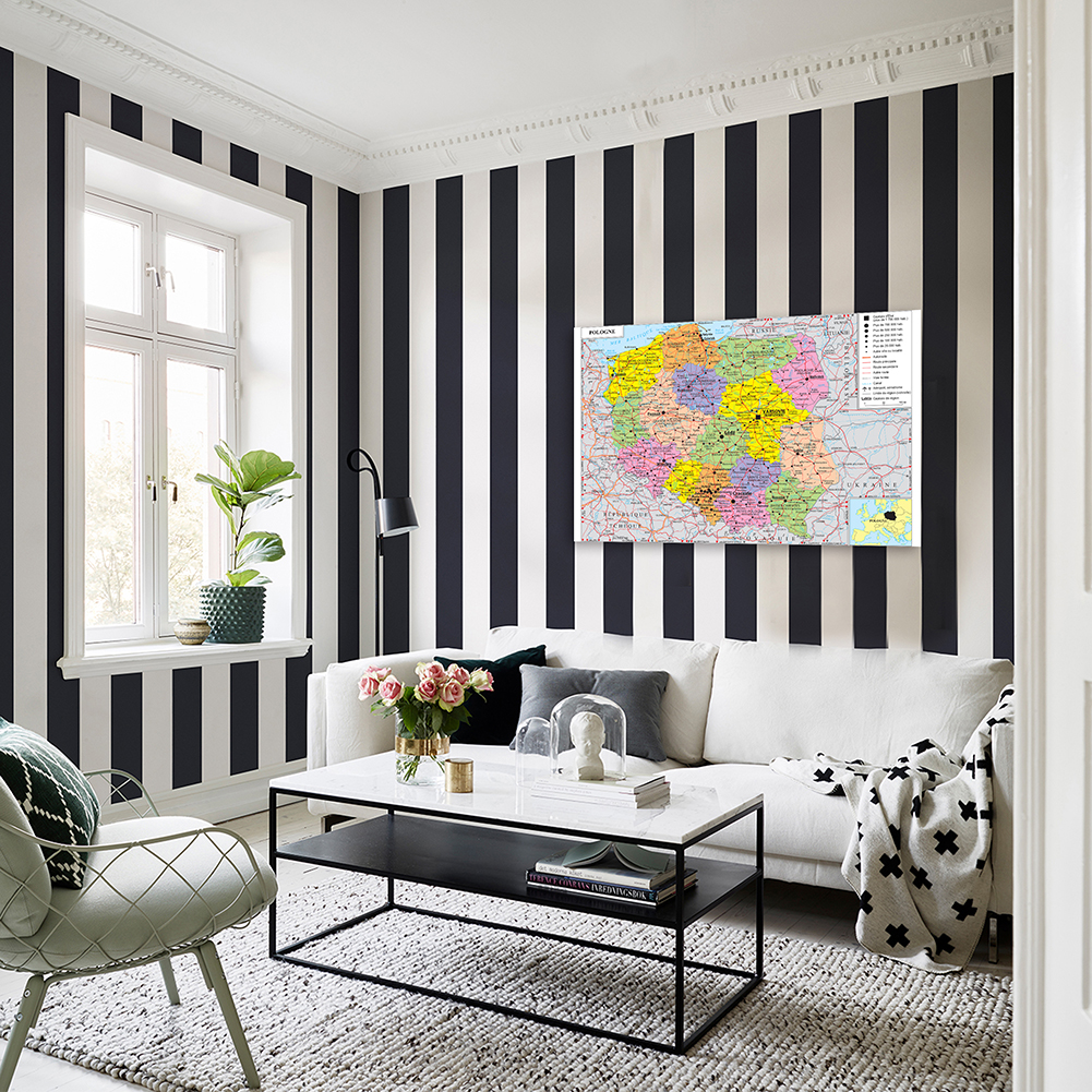 150*100Cm Trong Ba Lan Giao Thông Vận Tải Bản Đồ (Trong Tiếng Pháp) tường Poster Không Dệt Vải Tranh Trang Trí Nhà Đồ Dùng Học Tập