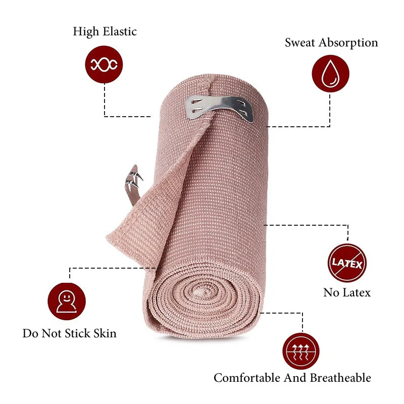 Vendaje elástico alto para heridas, vendaje para tratamiento de esguince para deportes al aire libre, accesorios para botiquines de primeros auxilios, 1 rollo