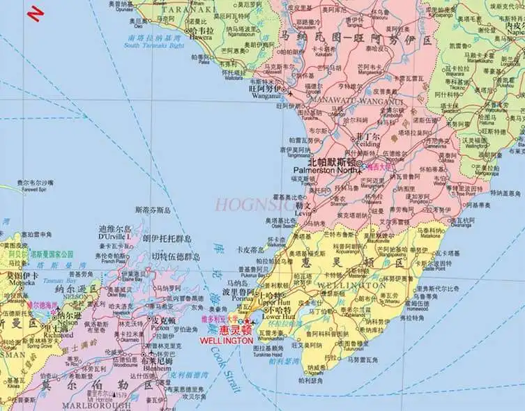 Map of New Zealand in Chinese and English Map of World Hot Countries Map of Freeway Traffic Tourist Attractions