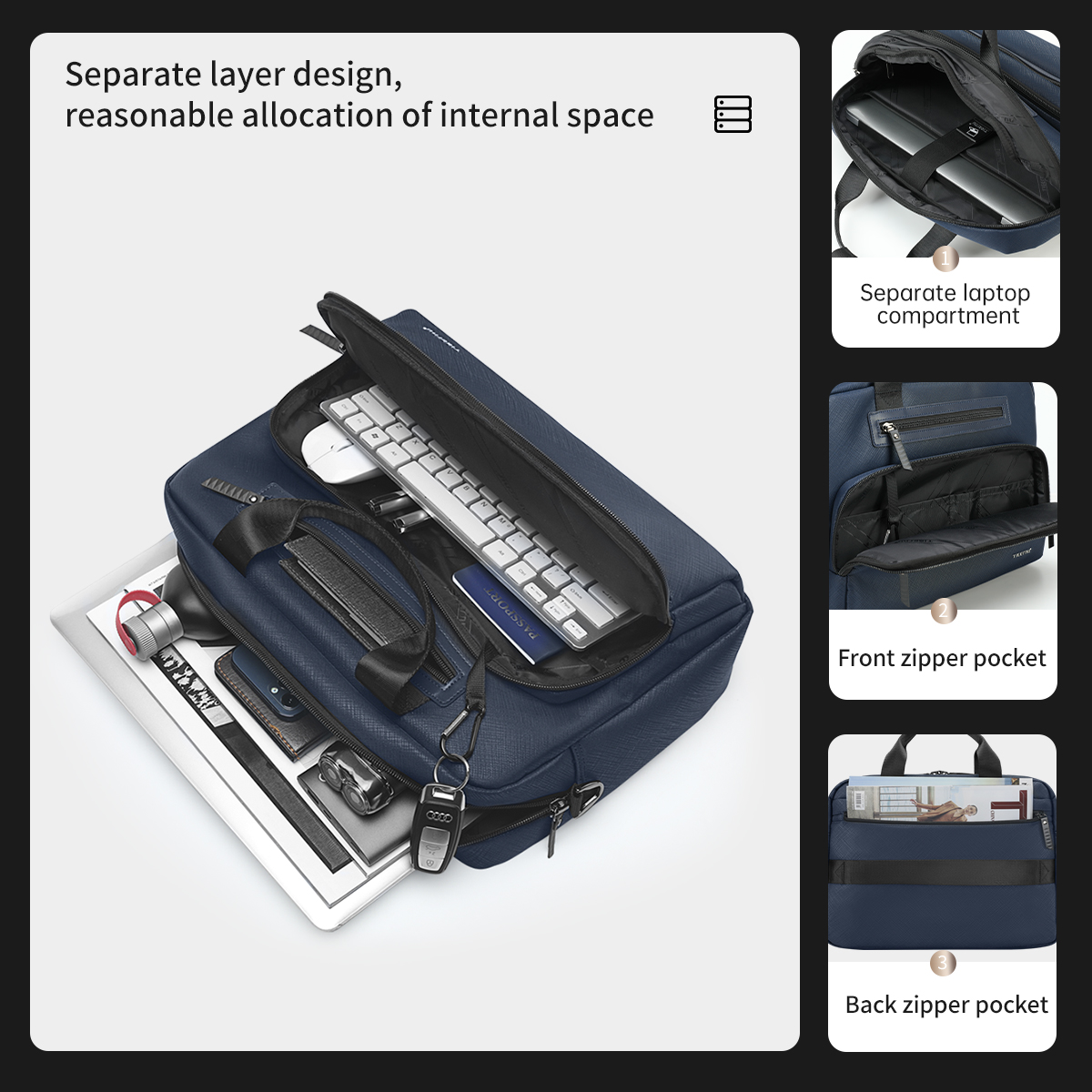 Tigernu Valigetta Borse da uomo Borsa per laptop Borsa da 12-14 pollici Casual Valigetta vintage Borsa per laptop Borse per Business Connect Series