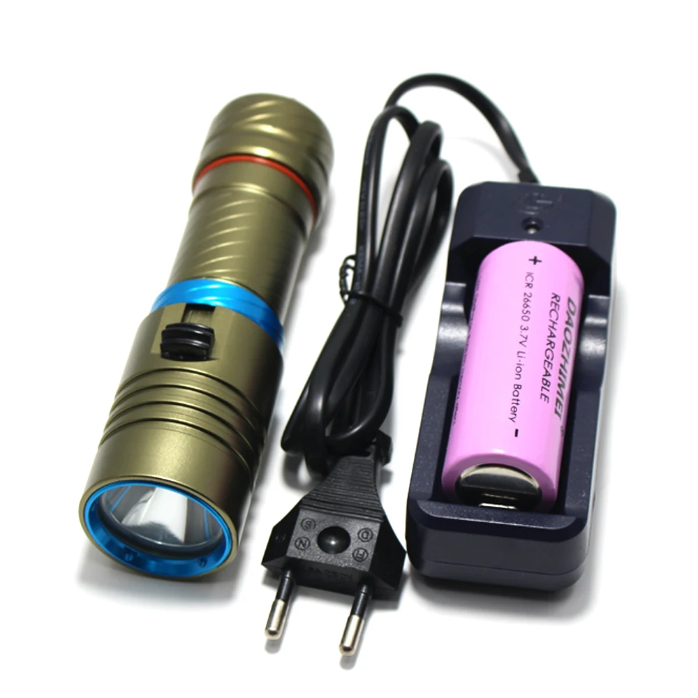 Linterna Led L2, luz de buceo, luz subacuática impermeable, linterna de Camping para batería 18650 26650 (no incluida)