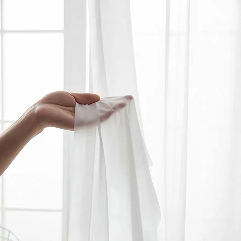 S Gấp Lượn Sóng Màn Siêu Mềm Tuyết Nguyên Chất Cửa Sổ Voan Sóng Rèm Cửa Cho Phòng Khách Lớn Voan Sheer Voile phòng Ngủ