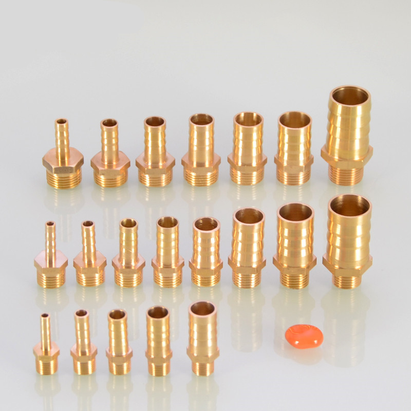 Máy Tính PCF PL PLF Chùa Cổng Kết Nối 6 8 10 12 14 16Mm Hose Barb Cổng Kết Nối Ống Đuôi Ren 1/8 1/4 3/8 1/2 BSP Dây Chuyền Đồng Ống