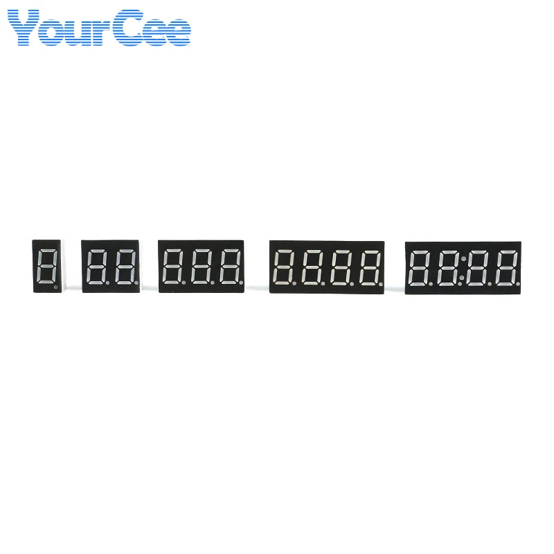5 Stück 0,36 Zoll LED-Anzeige 7 Segment 1 Bit/2 Bit/3 Bit/4 Bit Uhr Ziffer Digitalröhre Rot Gemeinsame Kathode/Anode
