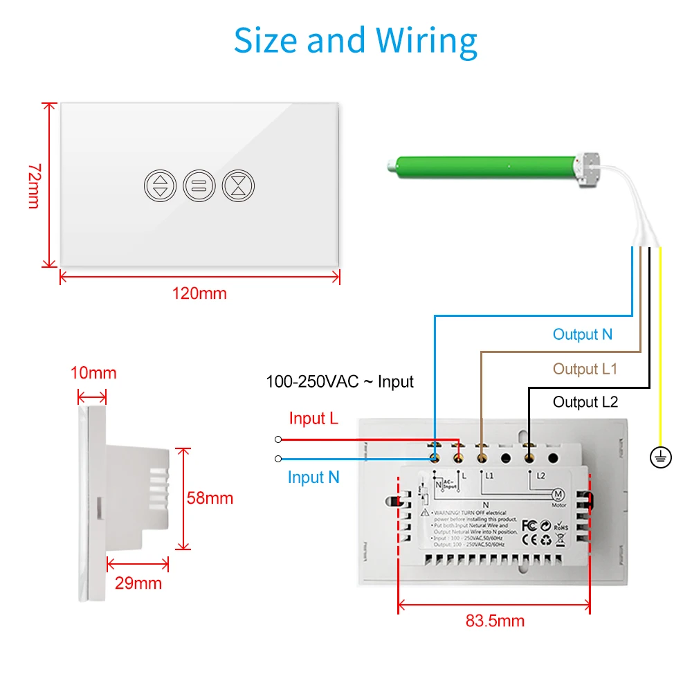 Interruptor de cortina con Control remoto para el hogar, dispositivo de Control de persianas enrollables RF y WiFi, Compatible con Google Home, Alexa y Echo, DIY, Tuya Smart Life