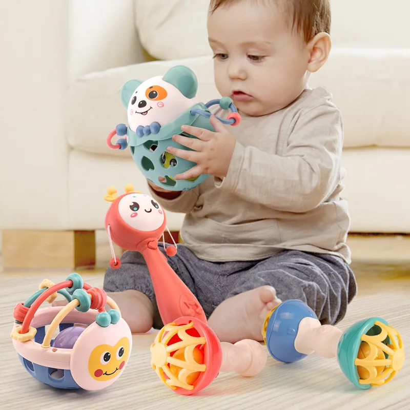 몬테소리 아기 장난감 0 12 개월 아기 개발 장난감 게임 딸랑이 Teethers 파악 활동 공 아기를위한 아기 감각 장난감