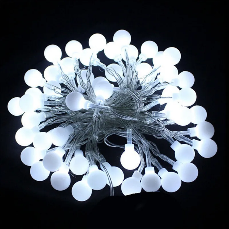 ECLH 5 M/10 M 100 LED Garland String Fairy Ball Light สําหรับงานแต่งงานคริสต์มาสวันหยุดตกแต่งโคมไฟเทศกาลแสงกลางแจ้ง 220V