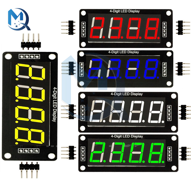 Módulo de pantalla Digital LED TM1637 de 0,56 pulgadas, tubo Digital de 4 dígitos y 7 segmentos, Blanco/rojo/amarillo/verde/azul para módulo de pantalla Arduino