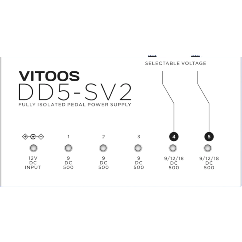 VITOOS DD5-SV2 Tác Dụng Cấp Nguồn Bàn Đạp Hoàn Toàn Bị Cô Lập Lọc Gợn Sóng Giảm Tiếng Ồn Cao Cấp Kỹ Thuật Số Effector