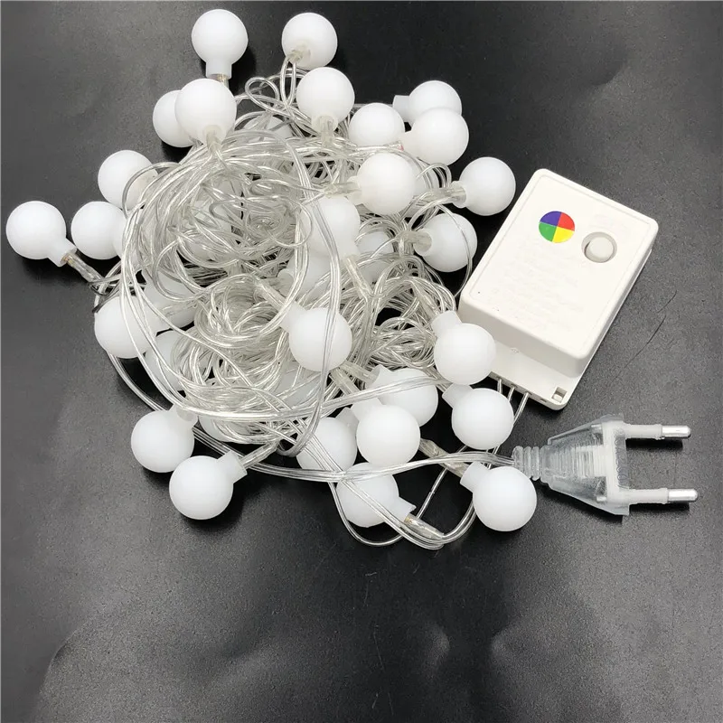 ECLH 5 M/10 M 100 LED Garland String Fairy Ball Light สําหรับงานแต่งงานคริสต์มาสวันหยุดตกแต่งโคมไฟเทศกาลแสงกลางแจ้ง 220V